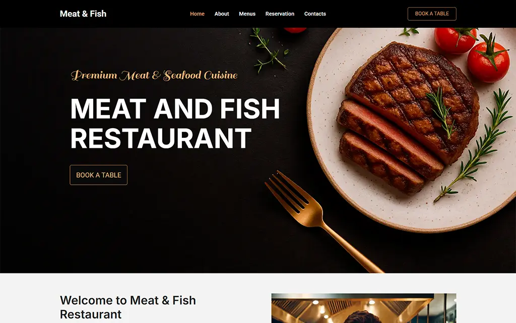 Meat&Fish - Tema WordPress para Restaurante